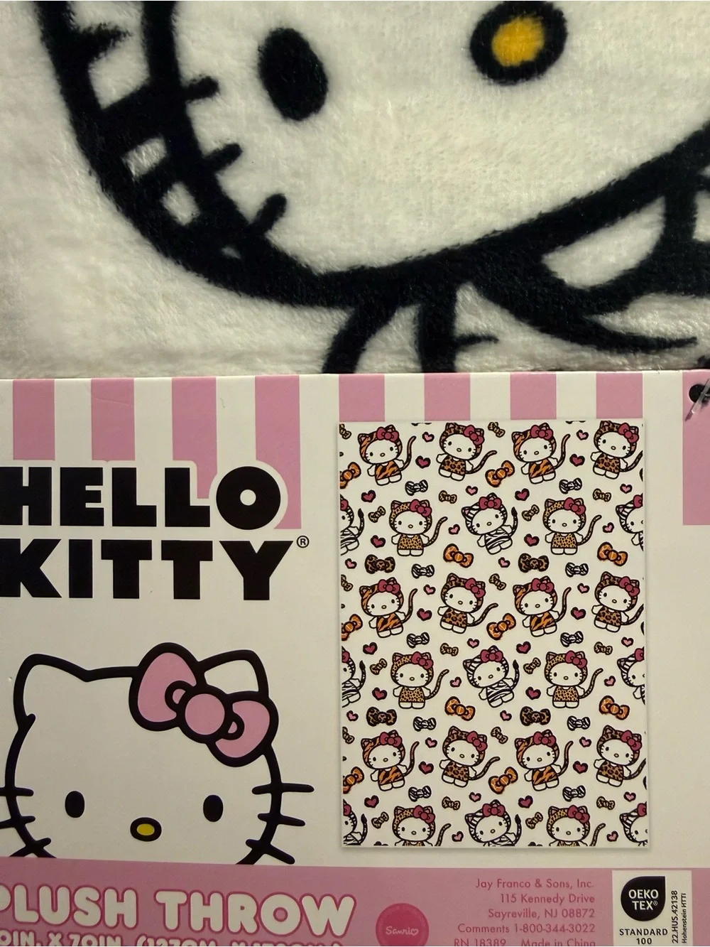 Hello kitty Halloween animal print plush blanket throw NWT 2026